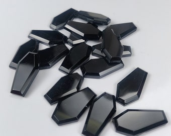 AAA Natural Black Onyx Coffin Shape Gemstone, Coffin Shape Calibrated Cabochons Available size 5x10mm to15x27 mm