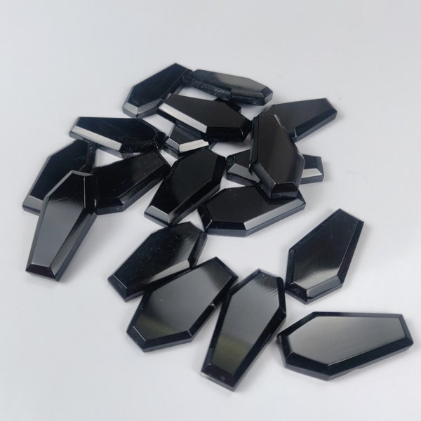 AAA Natural Black Onyx Coffin Shape Gemstone, Coffin Shape Calibrated Cabochons Available size 5x10mm to15x27 mm