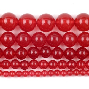Natural Red Jade Round Beads 6mm,8mm,10mm &quot;15.5&quot; inch Full Strand