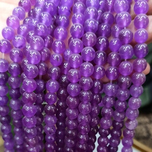 6mm 8mm 10mm 12mm Genuine Natural Amethyst Beads Grade AA Round Gemstone Loose Beads 15&quot; inch