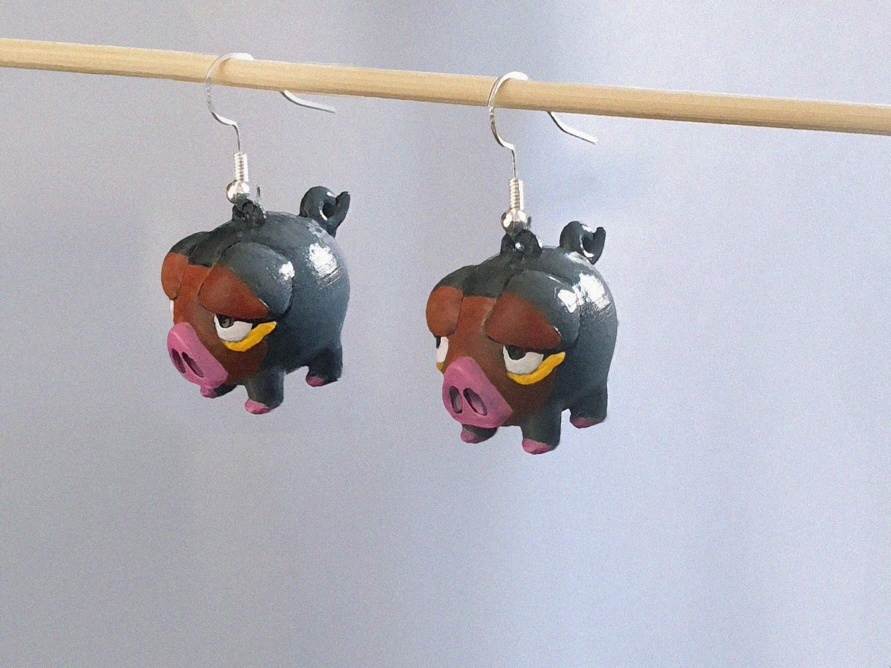 Lechonk earings - Hooks/Clip-ons