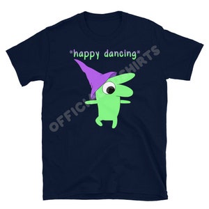 T-shirt d'amis souriants dansant heureux, comédie drôle, spectacle de dessins animés pour adultes