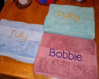 Personalised Embroidered Bath Towel: Custom Name Gift