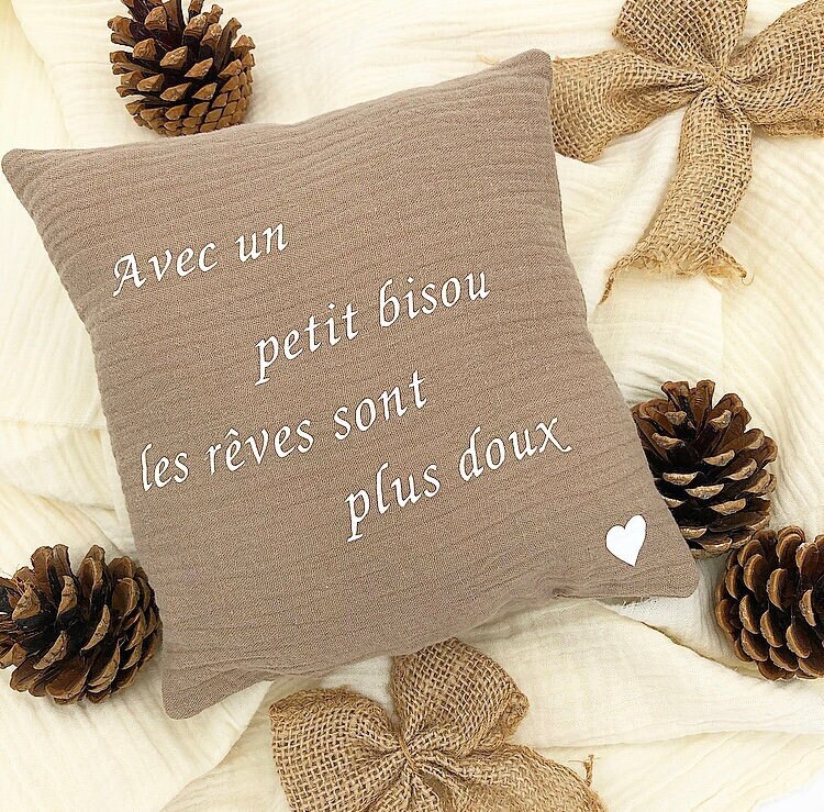 Coussin Décoratif Personnalisé en Gaze de Coton