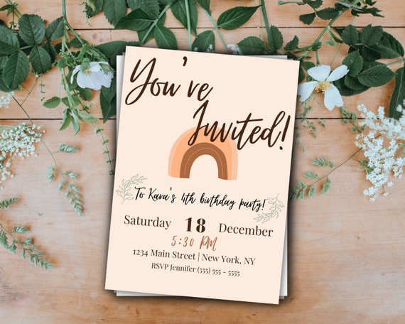 Editable Birthday Party Invitation Birthday Party Invite | Etsy