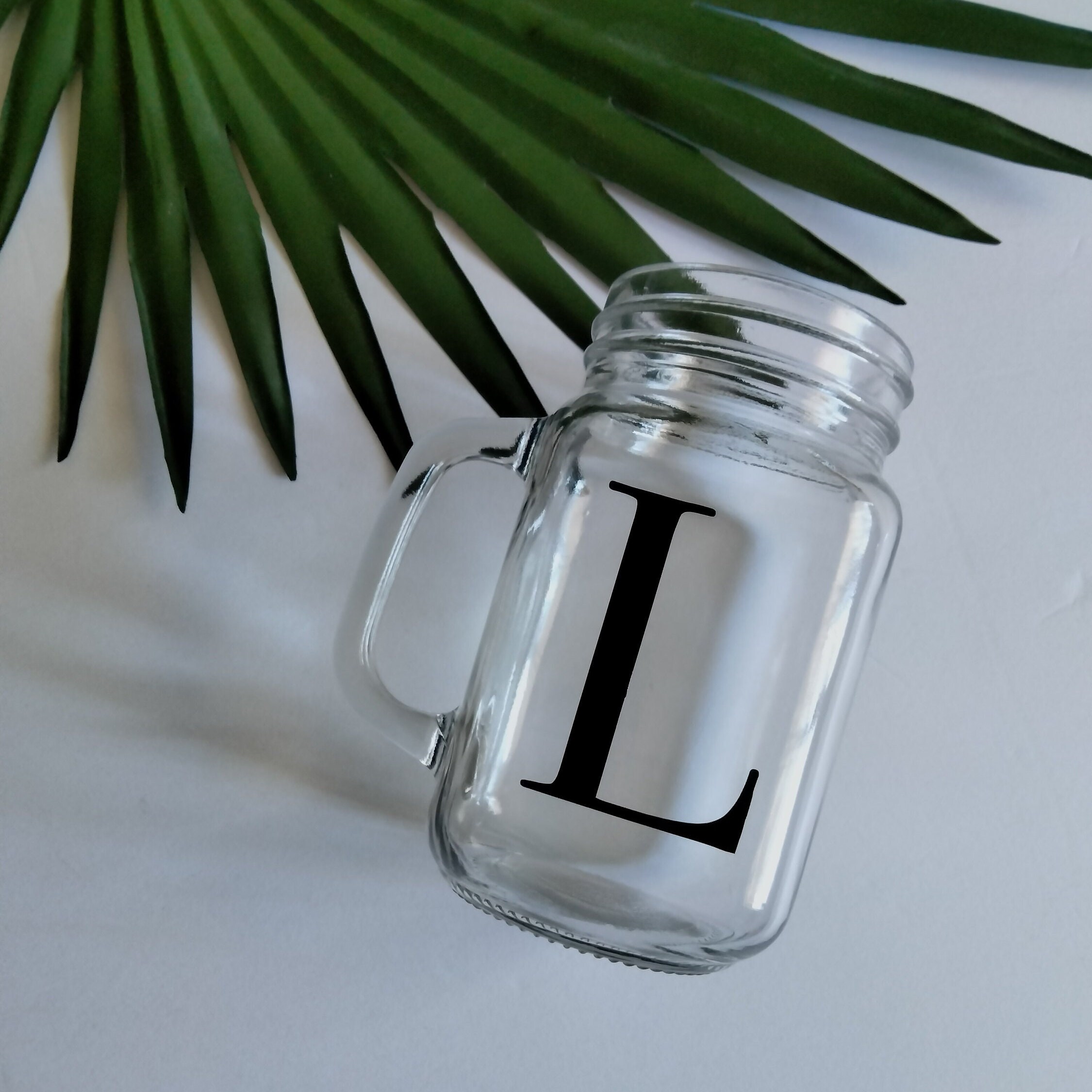Lettering Jars Custom Letter Mason Jar Cup - Etsy