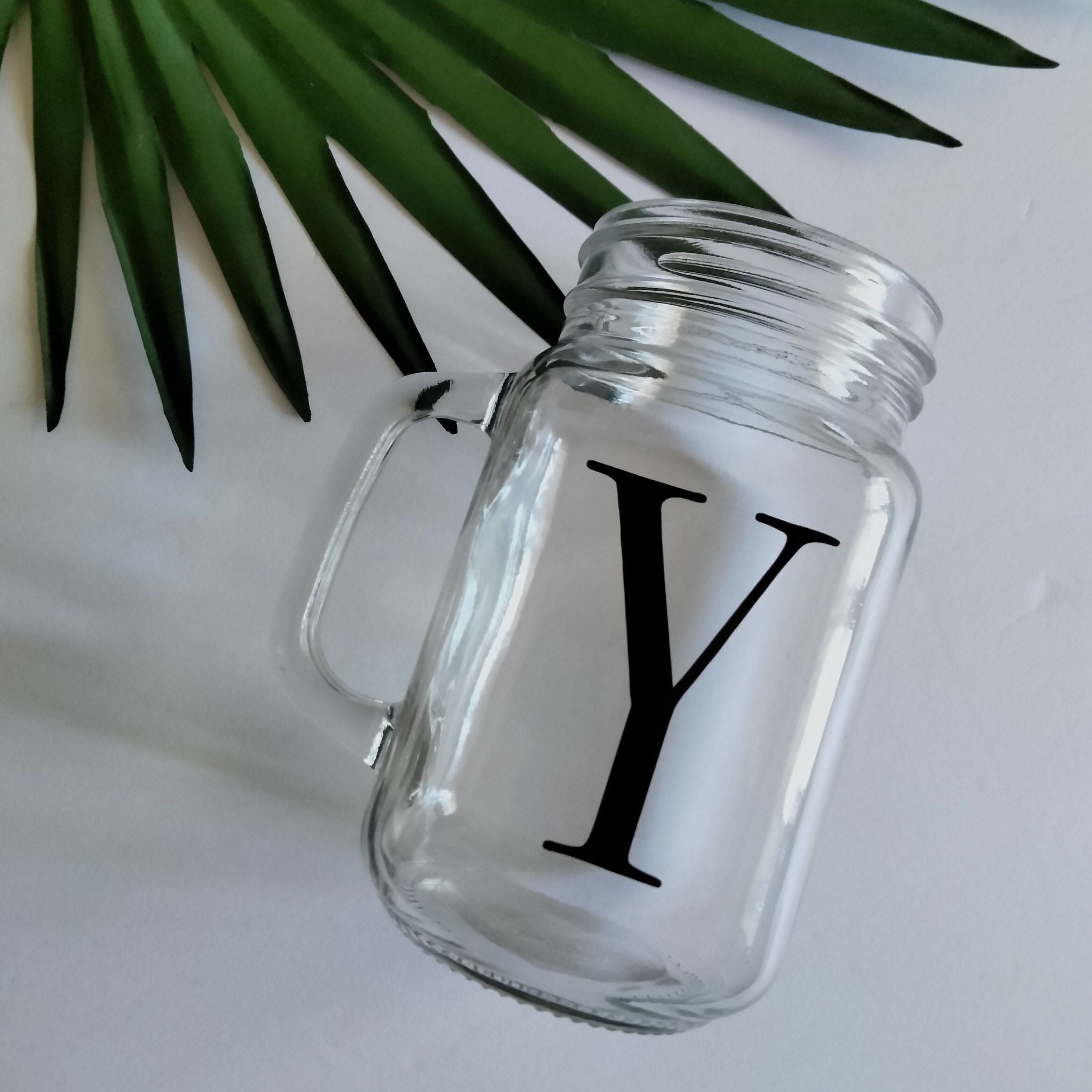 Lettering Jars Custom Letter Mason Jar Cup - Etsy