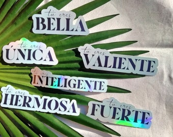 Holographic Spanish Affirmation Sticker