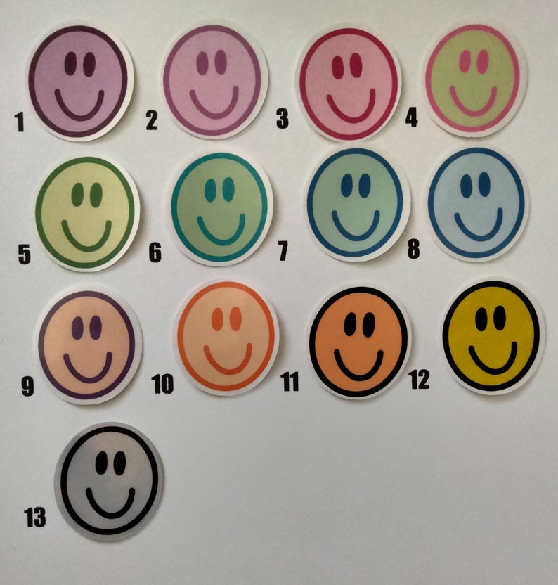 Smiley Face Sticker Pack - Etsy