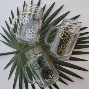 Paw Print Mason Jar