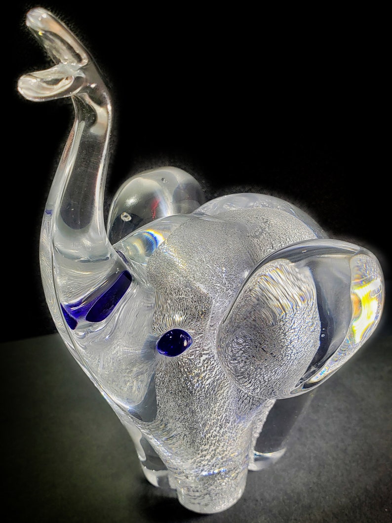 Art Glass Elephant Sculpture Etsy