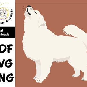 Graphique de chien hurlant/chantant des Grandes Pyrénées - PDF, SVG