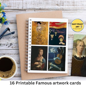 Tarjetas didácticas de pinturas famosas imprimibles, impresiones de artistas famosos, tarjetas de bellas artes, historia del arte para niños, tarjetas de arte Montessori Descarga digital