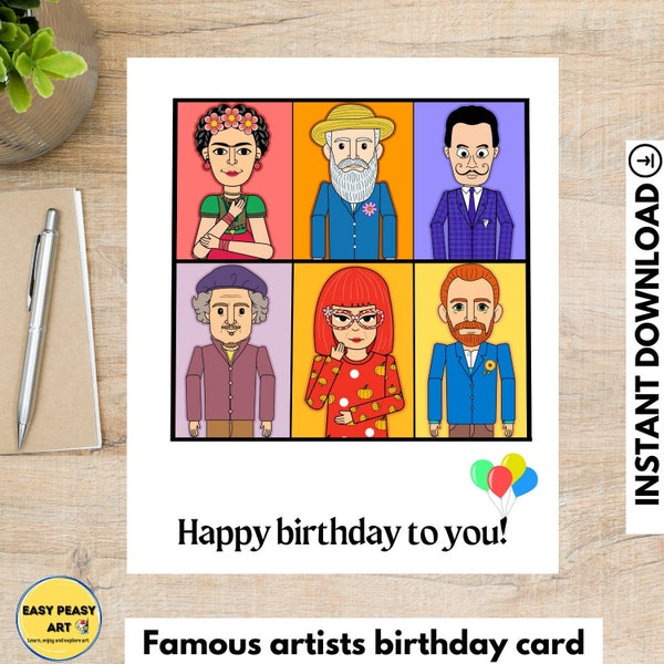 Artist birthday card, Cute birthday card, Gifts for artists, Artist gift, Art birthday gift, Birthday card, Art cards, Art Greeting card
