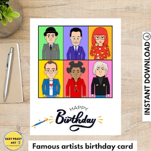 Artist birthday card, Cute birthday card, Gifts for artists, Pop Art gift, Art birthday gift, Birthday card, Art cards, Art Greeting card