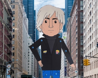 Muñeca de papel de Andy Warhol, muñeca recortable de arte pop, muñeca articulada de artista famoso, muñeca de arte coleccionable, regalo para amantes del arte, artista contemporáneo