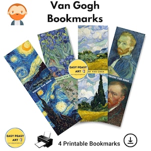 Van Gogh Bookmarks, Van Gogh Scrapbook, Van Gogh gifts, Unique bookmarks, Van Gogh stationery, Cool bookmarks, Art lover gift