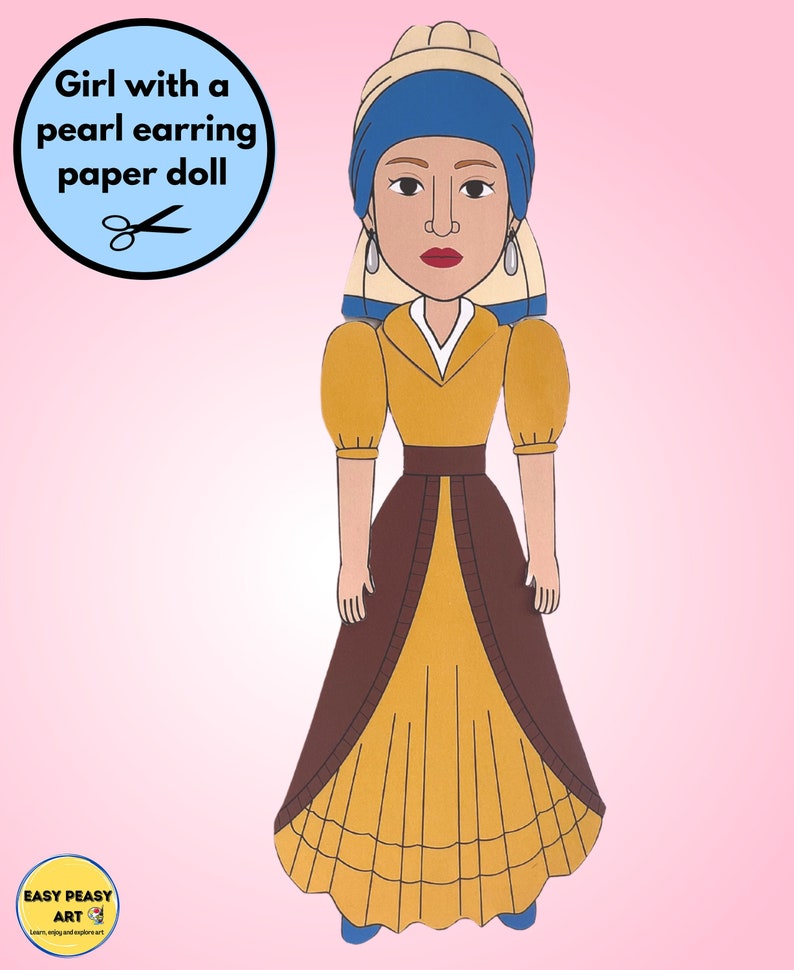 Articulated Art Doll, Girl With a Pearl Earring Paper Doll, Famous