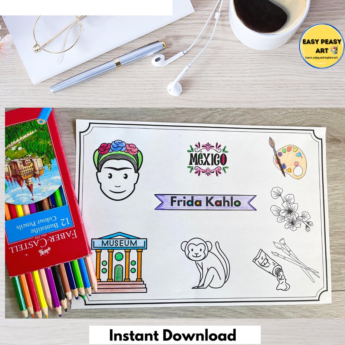 Famous Artists Coloring Pages Vincent Van Gogh Coloring Page - Etsy UK