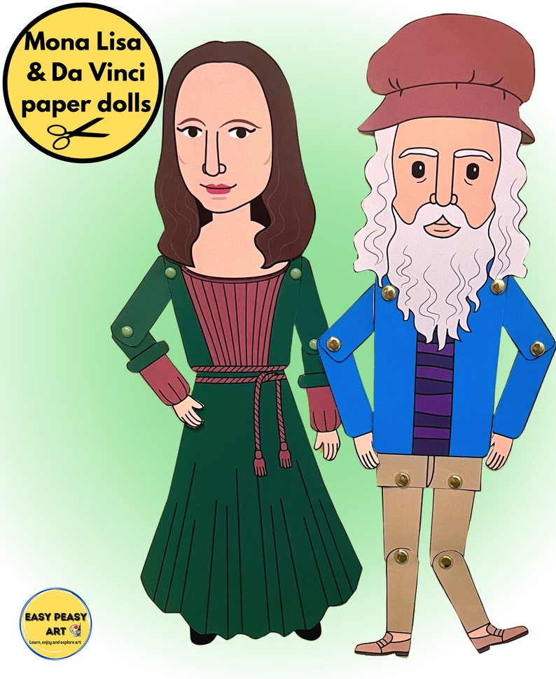 Printable Paper Doll Digital Paper Doll Mona Lisa Etsy