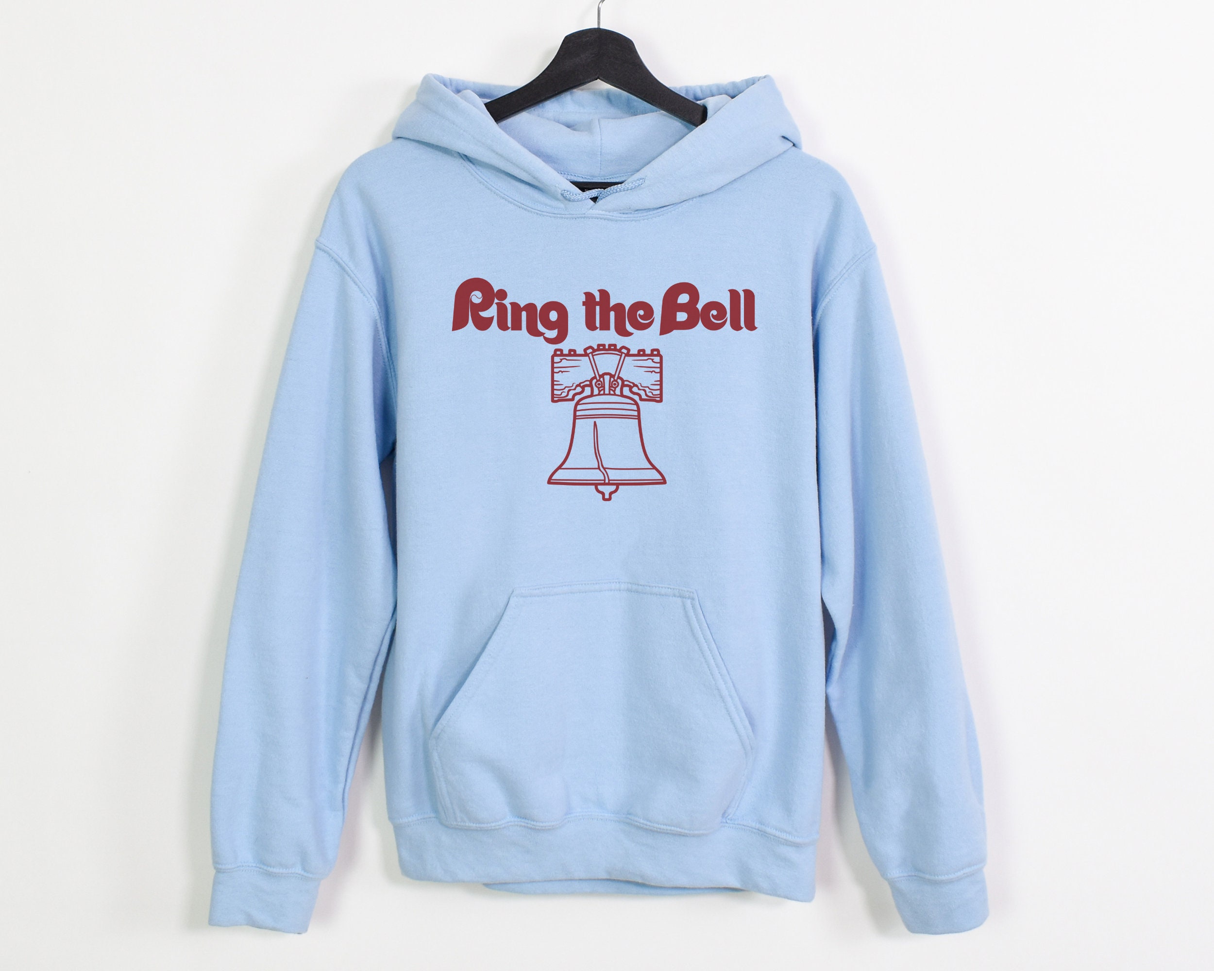 Ring The Bell Baseball Maroon hooded men's sweatshirt