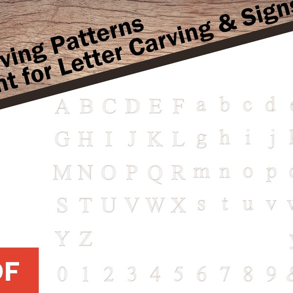 Detailed Letter Carving Font for Signs (63 characters)