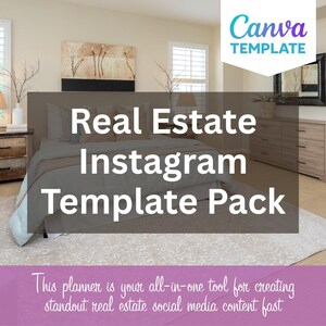 15 Social Media Real Estate Post Layouts  |  Editable Canva Instagram Templates