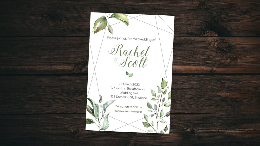 Boho Wedding Invitation Custom Digital File - Etsy
