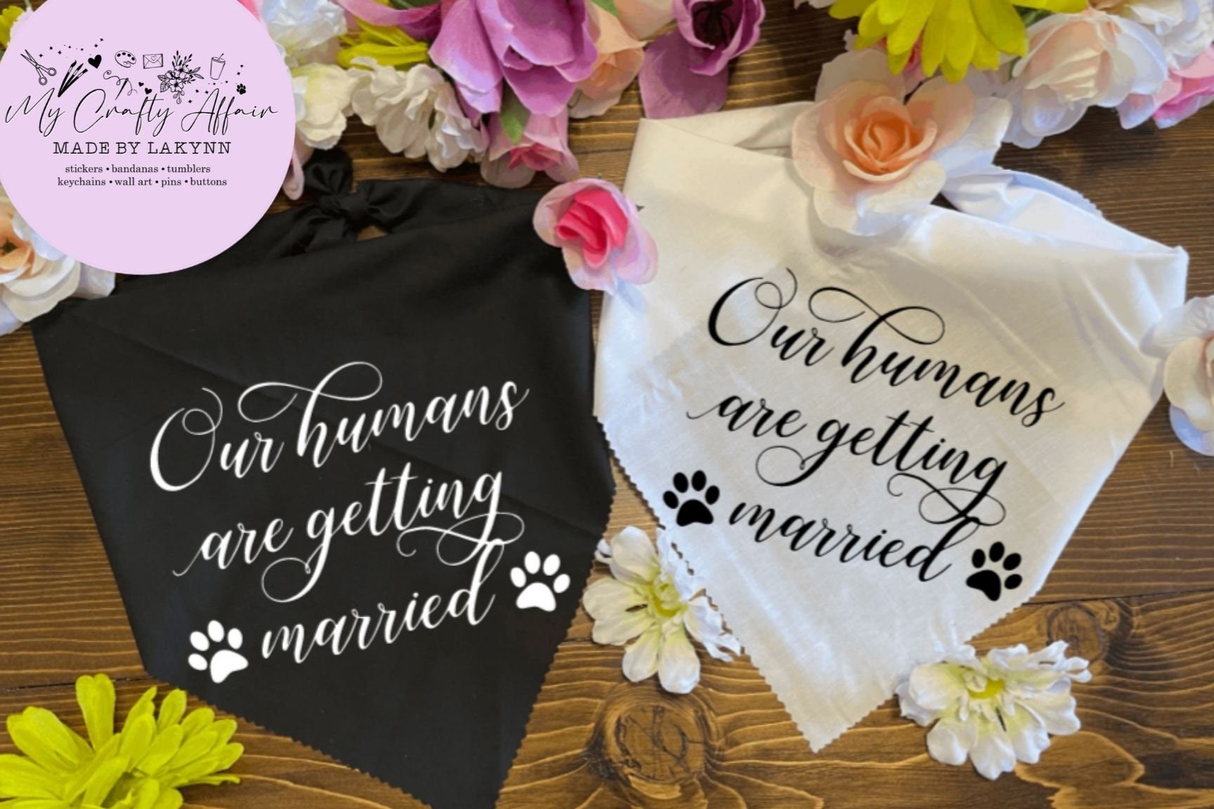 My parents are top getting married dog bandana