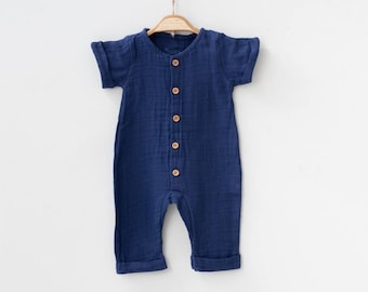 Muslin Baby Romper: Boho Cotton Jumpsuit