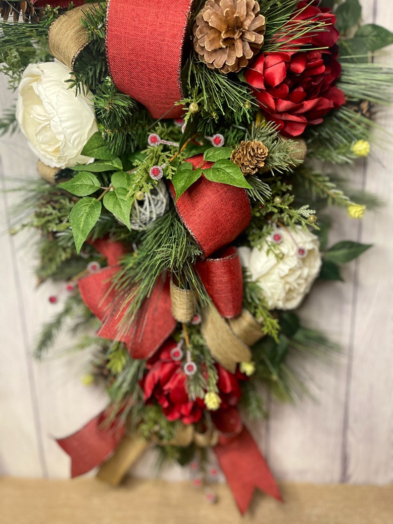 Farmhouse Winter Teardrop Swag Winter Decor Winter Home Etsy