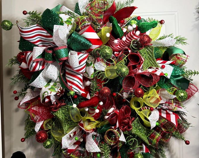 Elf Wreath Christmas, Elf in Wreath, Merry Christmas Elf Wreath, Christmas Wreath with Elf Legs, Elf Wreath with Elf Legs, Winter Elf Wreath