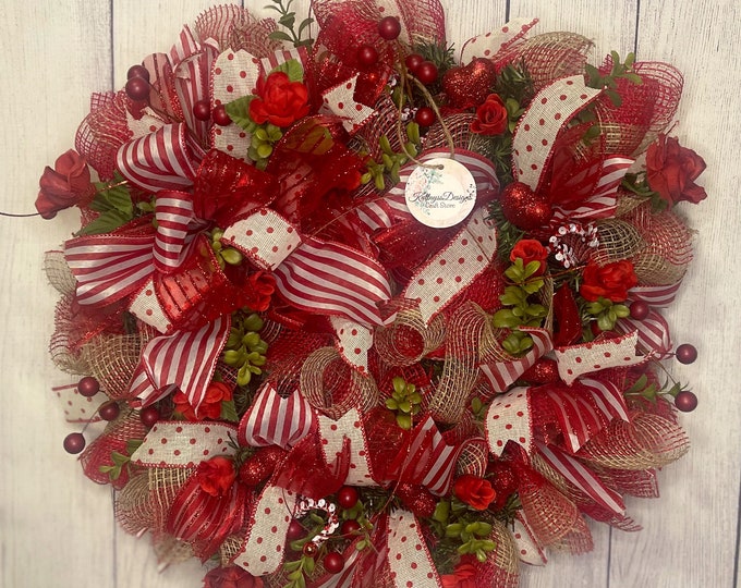 Valentine’s Day Wreath,Front Door Wreath,Wreath for Front Door, Holiday Decor,Home Decor, Valentine’s Wreath For Front Door, Valentine Decor