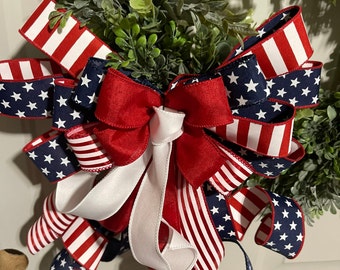 Decorative Patriotic Bow, Wreath or Lantern Embellishment