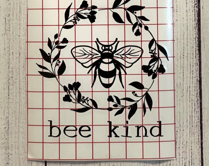Bee Decal, Bee Vinyl Decal, Bee Decal Vinyl, Bee Decal Car, Bee Decal For Windows, Wreath Bee Decal, Bee Wreath Vinyl Decal, Car Decals