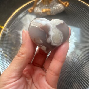 High quality flower agate heart