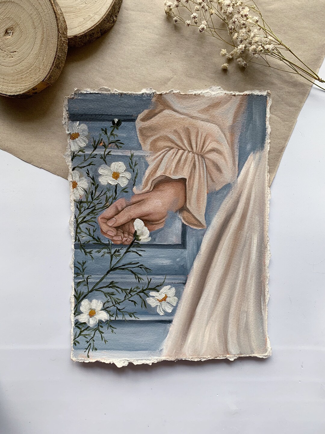 Original Oil Painting Women Vintage Art Female Art Rustic Frame - Etsy