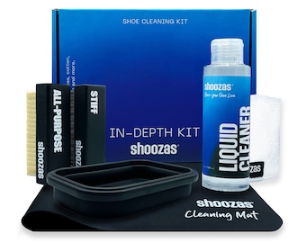 Shoozas In-Depth Shoe Cleaner Kit - Deep Clean, Non-Toxic, 6-Piece Kit Includes Cleaning Mat, Cleaning Bowl, Safe for all Materials.