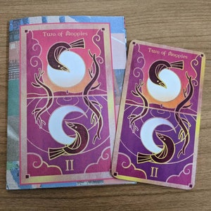 Deux pies -- Tarot Zine avec des cartes de tarot personnalisées. Perzine coloré.