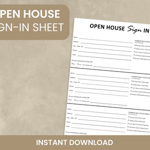 Open House Sign-In Sheet PDF