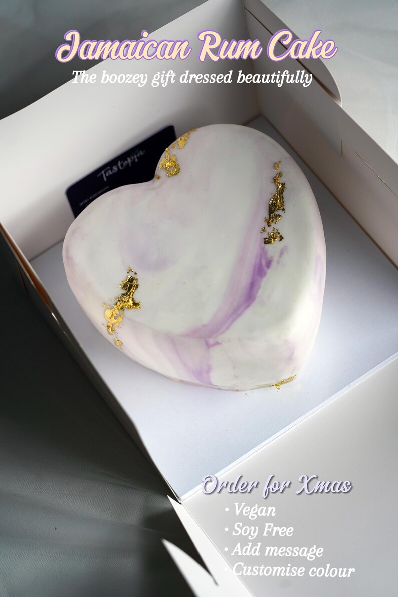 Puple Rumi Cake Vegan Rum Heart Cake - Etsy