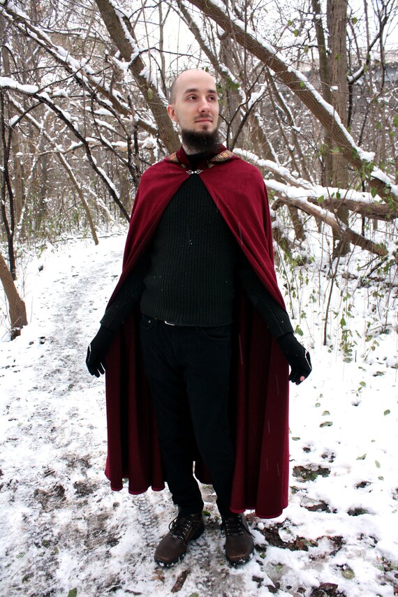 Long Red Half Circle Cloak - Etsy