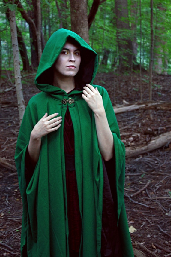 Green Wool Oval Cloak- Black Lining - Etsy