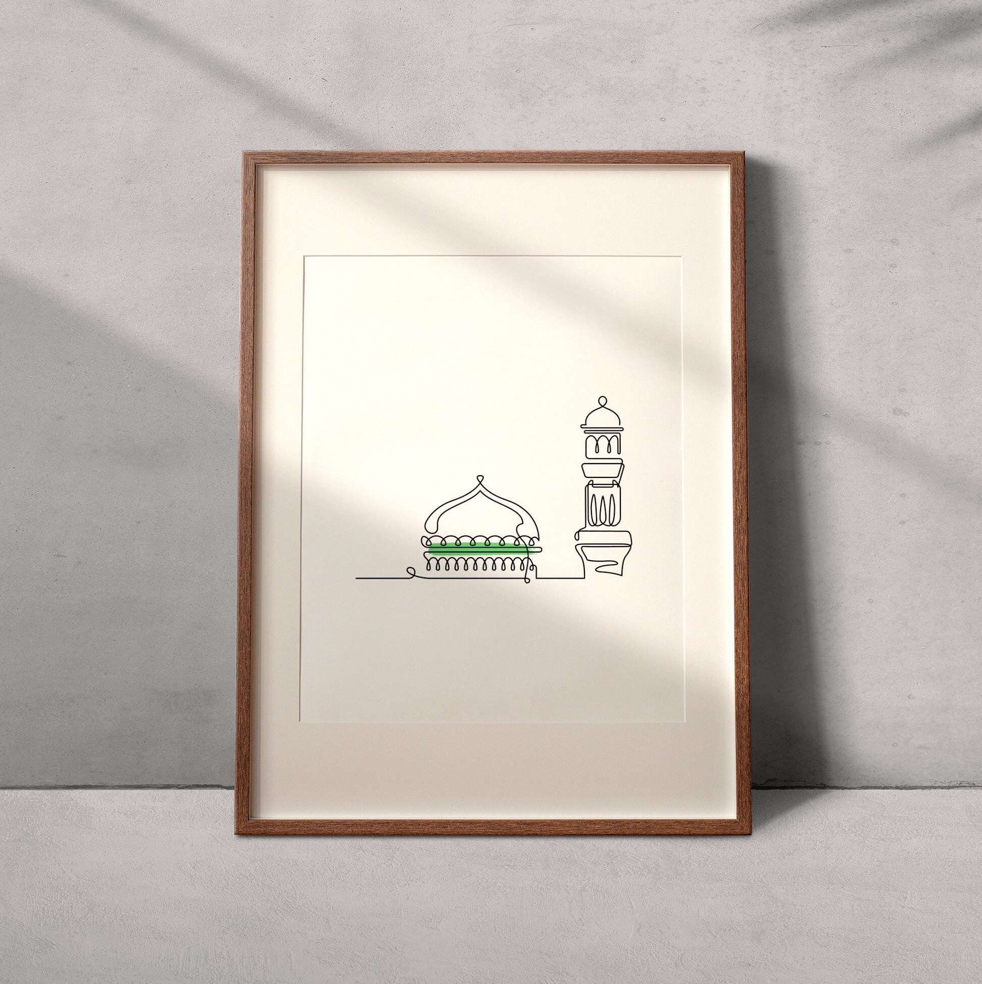 Affiche Minimaliste d'une Mosquée avec Un Minaret