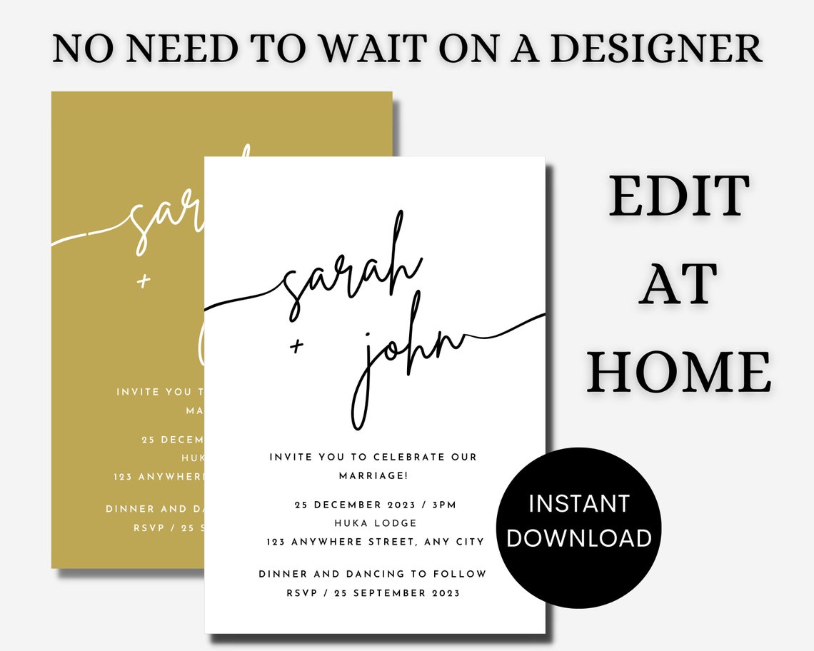 EDITABLE Details Card, INSTANT DOWNLOAD, Wedding Invite, Canva, Diy