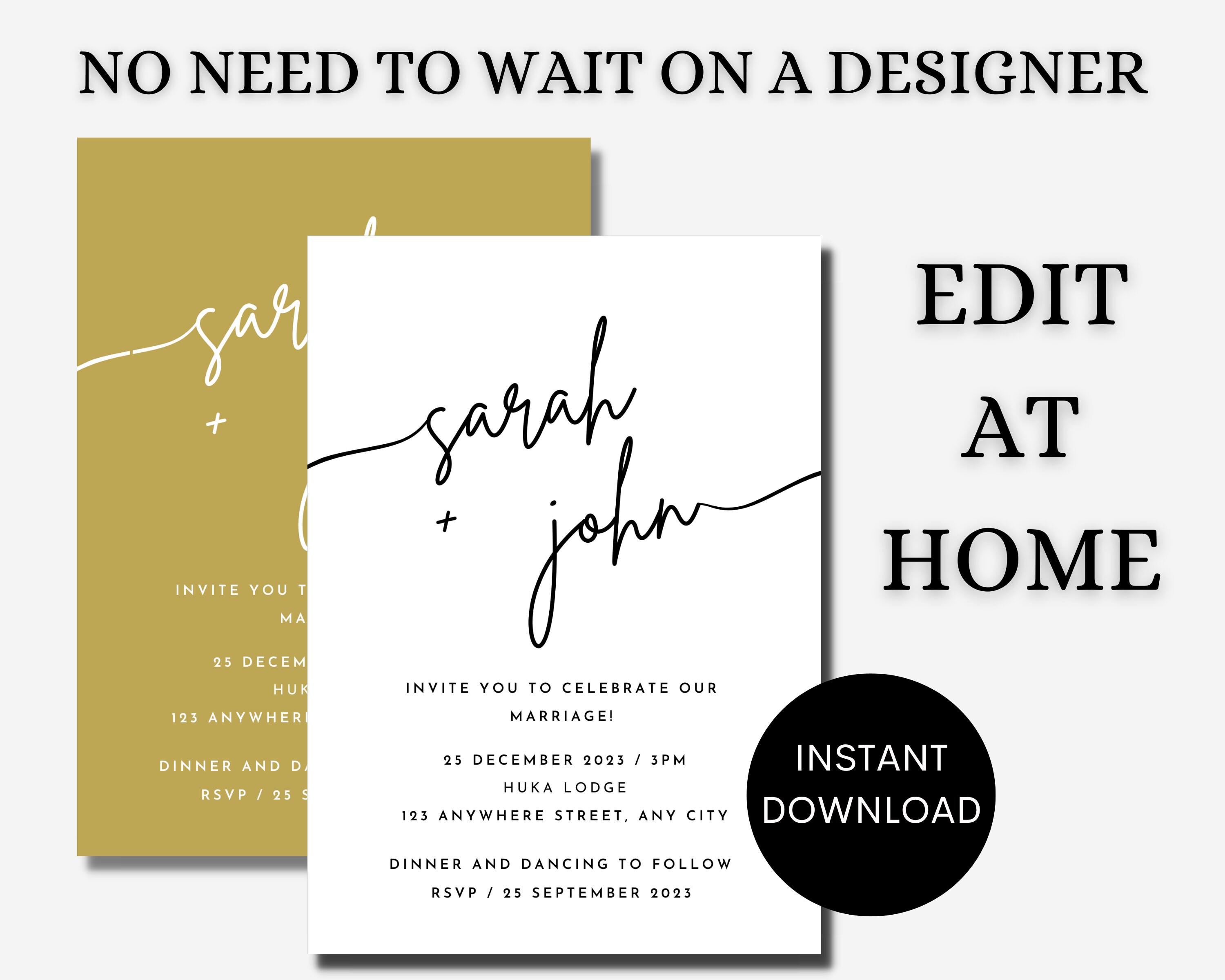 EDITABLE Details Card, INSTANT DOWNLOAD, Wedding Invite, Canva, Diy