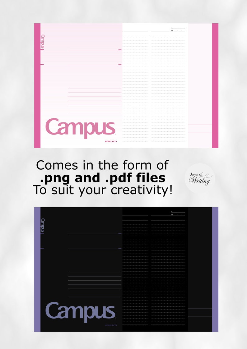 Kokuyo Campus Digital Notebook Style Template imagem 8