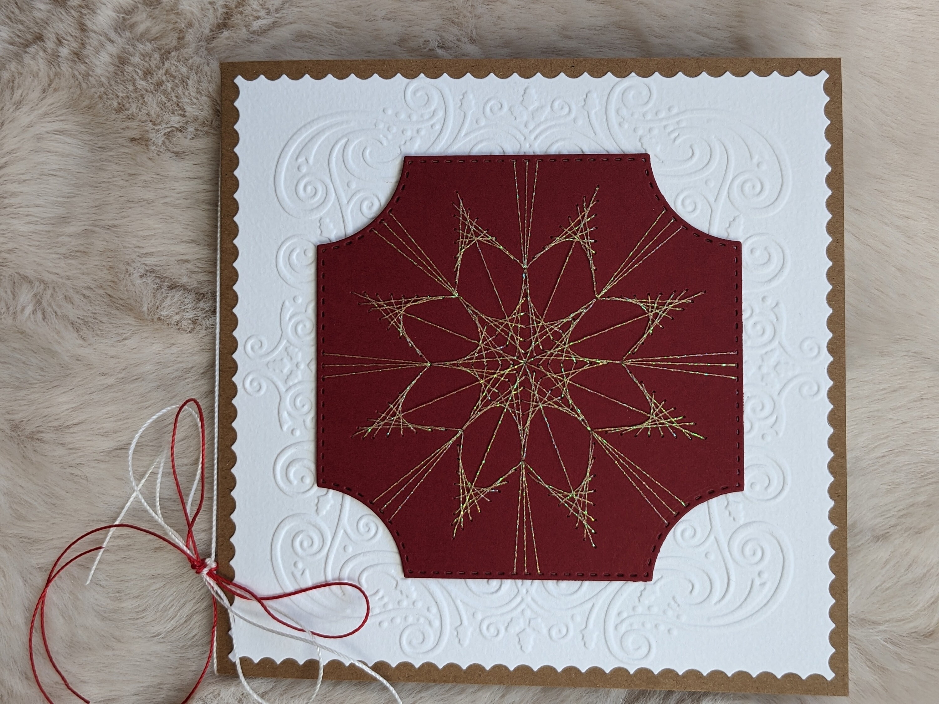 Besondere Weihnachtskarte mit irisierendem Fadengrafikstern Etsy.de