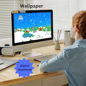 Laptop/Desktop Wallpaper Let It Snow Wintery Scene Original Art Instant Digital Download