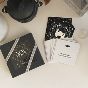 JOURNAL PROMPT DECK | Entfesseln Sie Ihre Manifestations Kraft, Neumond, hochwertigen Druck Metallic Print Orakel Tarot Karten Journaling Intuition